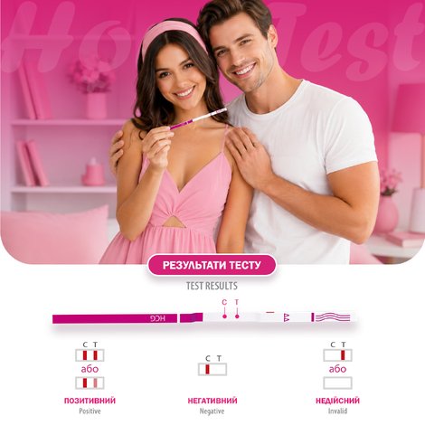 Quick test for pregnancy diagnosis, 2 test strips
